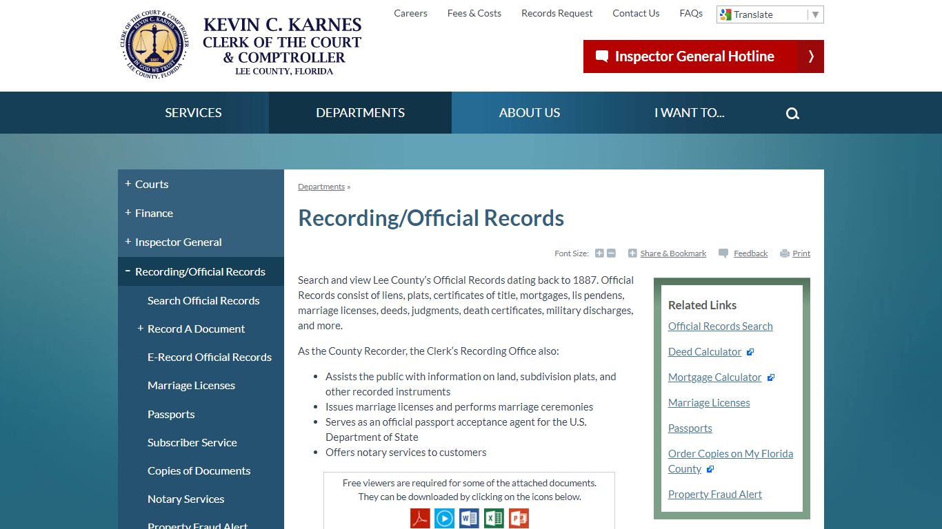 Recording/Official Records | Lee County Clerk of Court, FL